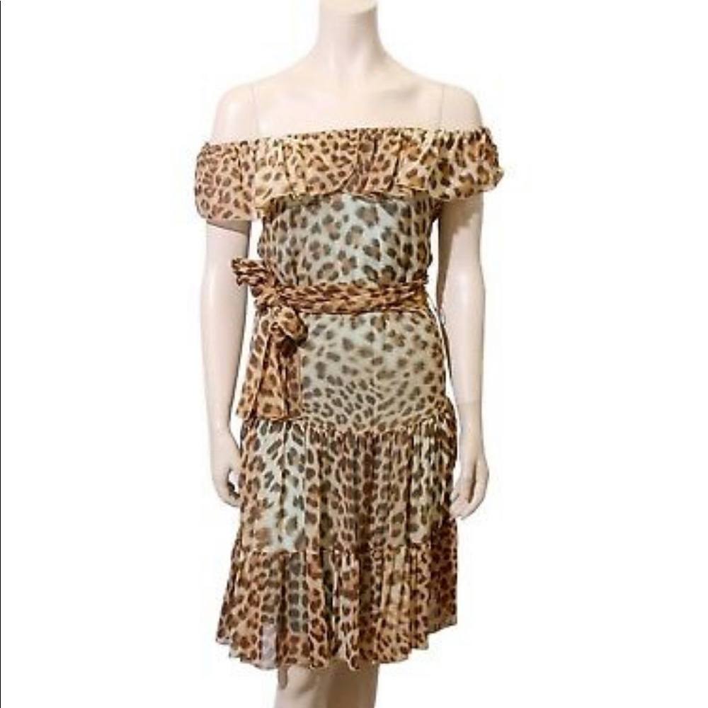 Stunning off the shoulder leopard Blumarine dress!